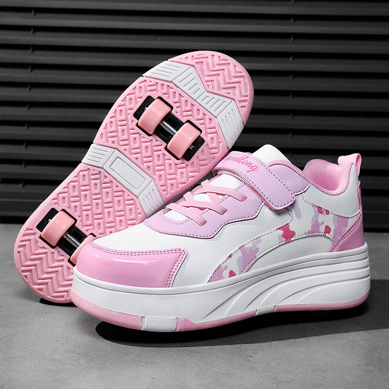 Roller Skate Shoes Kids Snickers With Wheels Children Rollerskates Fashion Outdoor Sports Shoes Girls Boys Gifts For Kids