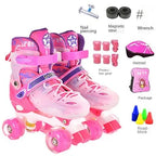 the Skating Shoes Children Beginners Baby Double Row Four-Wheel Boys Girls Roller Kids Skates