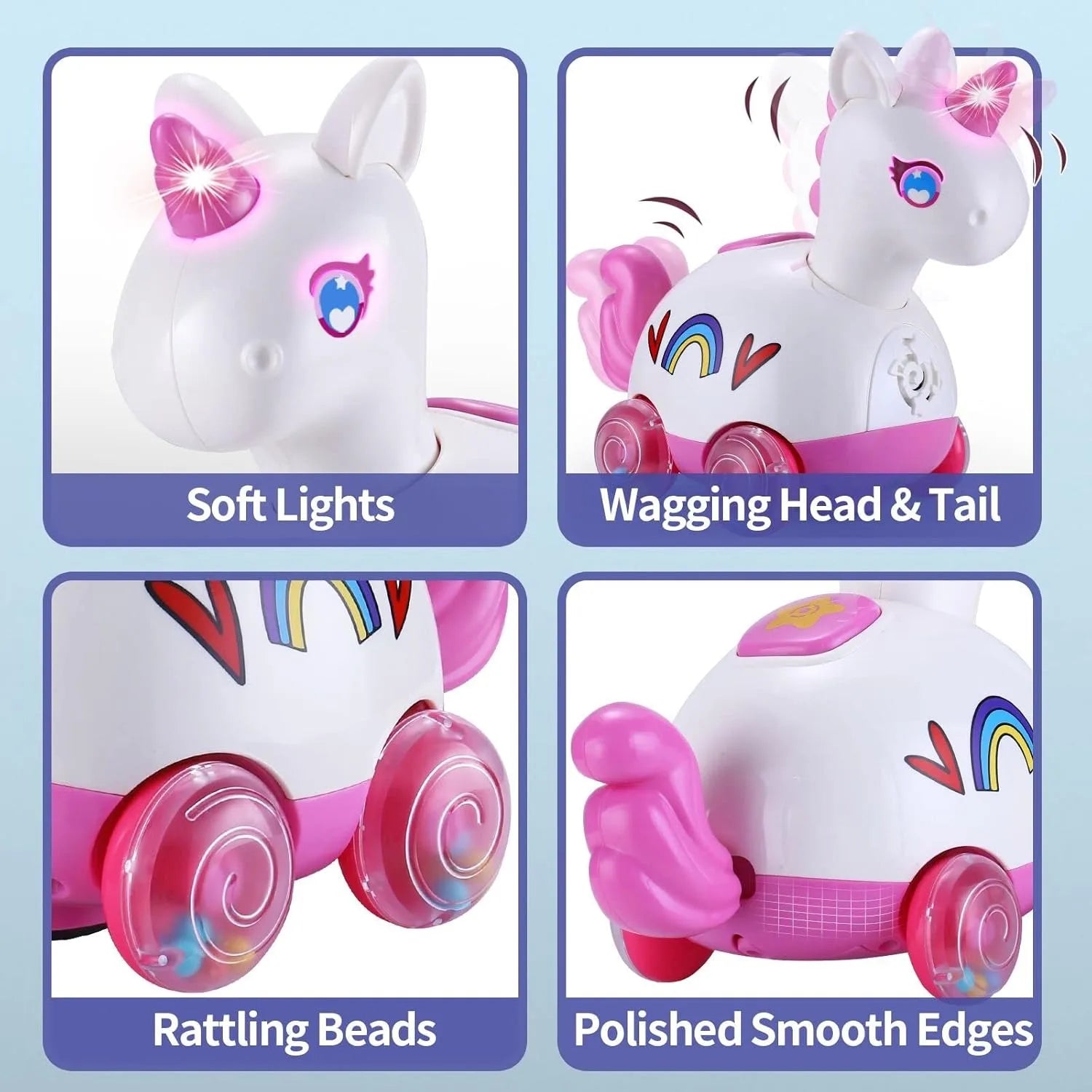 Unicorn Musical Light up Infant Toy for Baby Girls 3-18 Months Tummy Time Crawling Learning Activity  Perfect 1st Birthday Gift