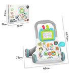New Music Baby Walker with Drawing Board Standing Toddler Trolley Walking Practice AntiRollover Baby Stroller Toy Infant