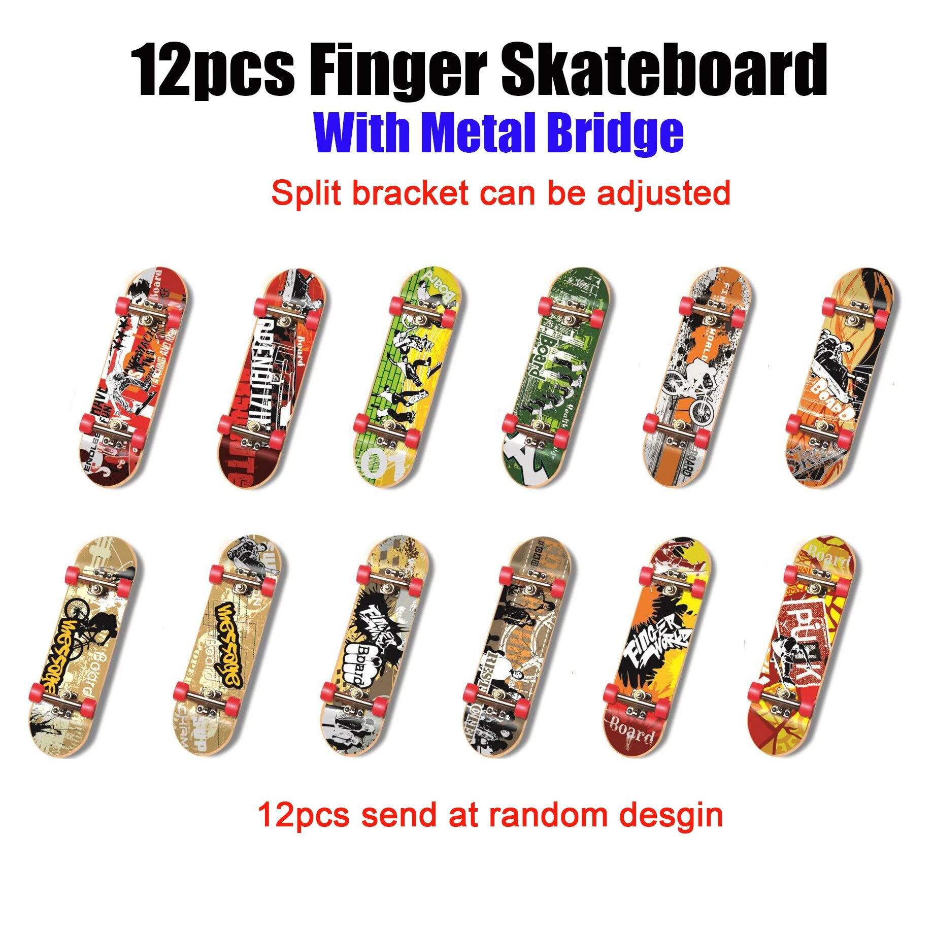 Finger Skateboard Skatepark Mini Ramp Skateboarding with Metal Wheels Finger Teck Toys for Finger Sport Game