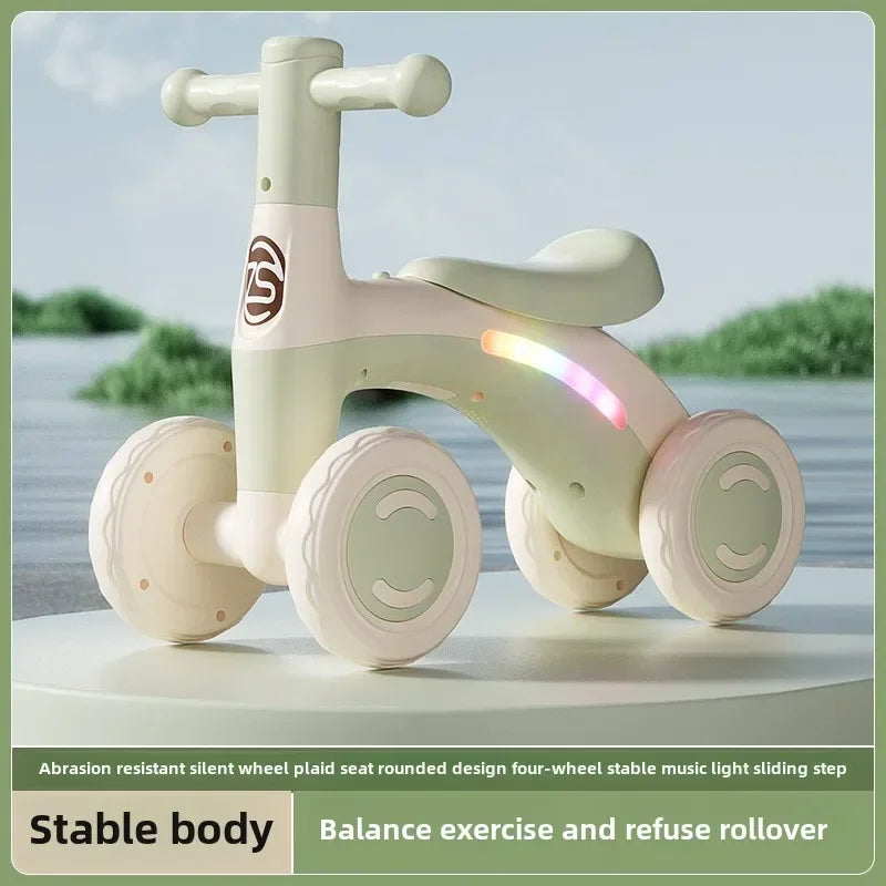 Riding Toy Balance Bike Silent Glider Learning Walker Children's Training Riding Belt Safety Wheel Indoor Outdoor Birthday Gift
