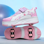 Roller Skate Shoes Kids Snickers With Wheels Children Rollerskates Fashion Outdoor Sports Shoes Girls Boys Gifts For Kids