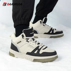 Baasploa Men Winter Sneakers Casual Skateboard Shoes for Men Comfort Plush Warm Cotton Shoes Non-Slip Outdoor Male Sneakers