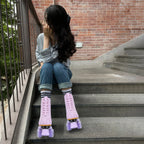 Pink Purple Blue Women Double Row Roller Skates Leather Breathable 4 wheel Sliding Skating Rollers sneakers size 31 32 33 34 35