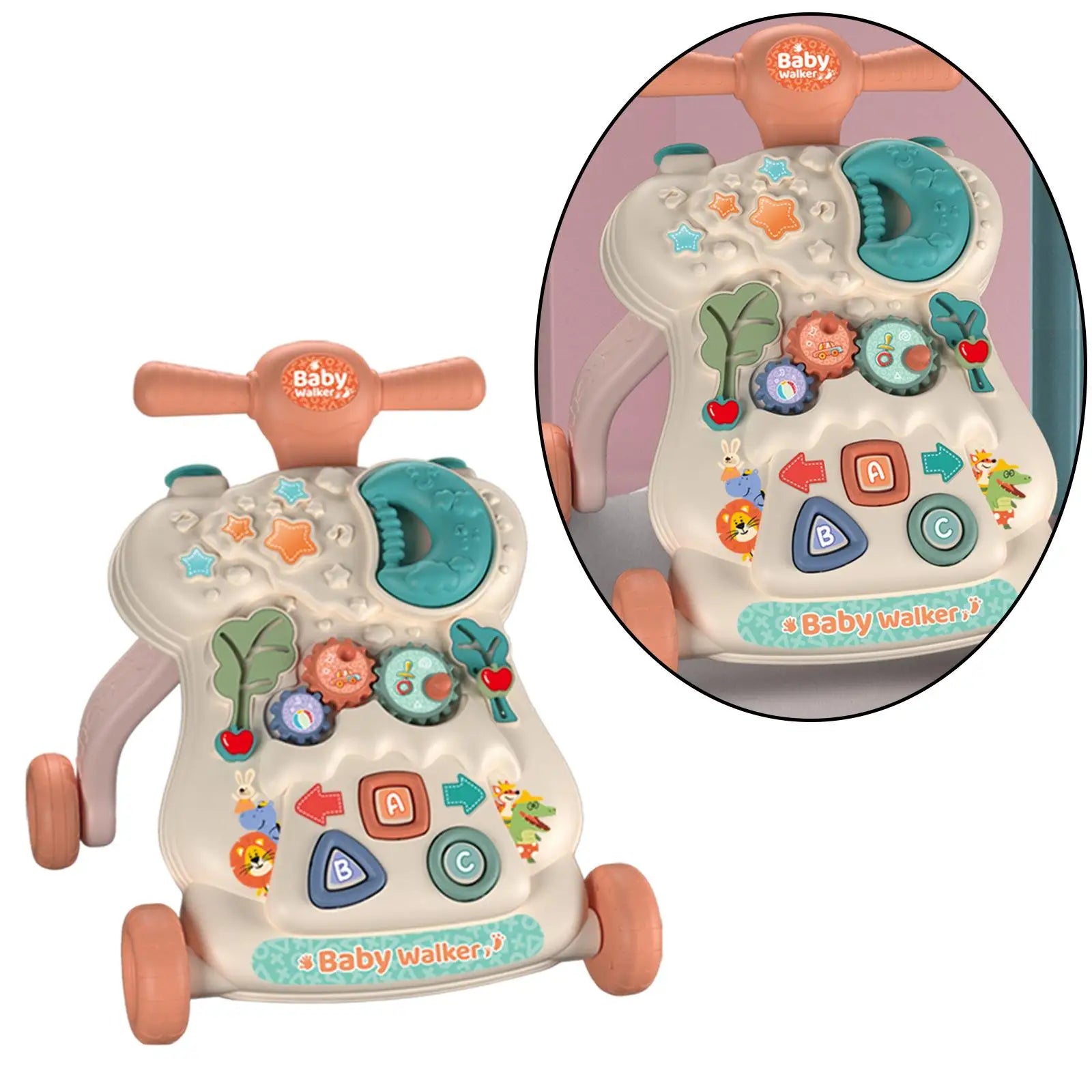 Baby Walker Kids Sit to Stand Up Learning Walker Musical Activity Toy for Enhance Walking Skills Coordination with Melodies