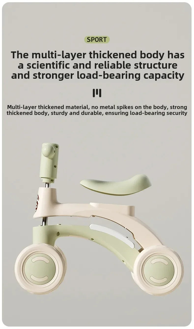 Riding Toy Balance Bike Silent Glider Learning Walker Children's Training Riding Belt Safety Wheel Indoor Outdoor Birthday Gift