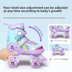 Children's Roller Skates2-12Beginner's Colorful Four-Wheel Flashing Roller Skates for Boys and Girls