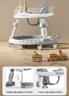 6-30 months old baby foldable baby walker multi-functional baby walking aid cart with music disc baby walker anti-slip cart