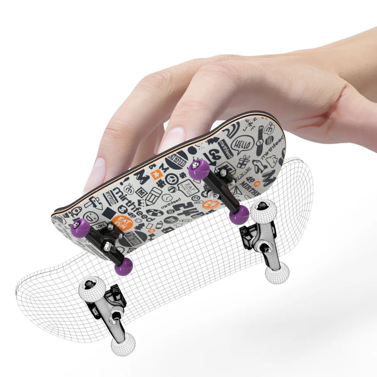 Wooden Professional Finger Skateboards DIY Toys Skate Park Tech Parts Deck Stunt Metal Bracket Bearing Wheel Tabletop Toys Gifts