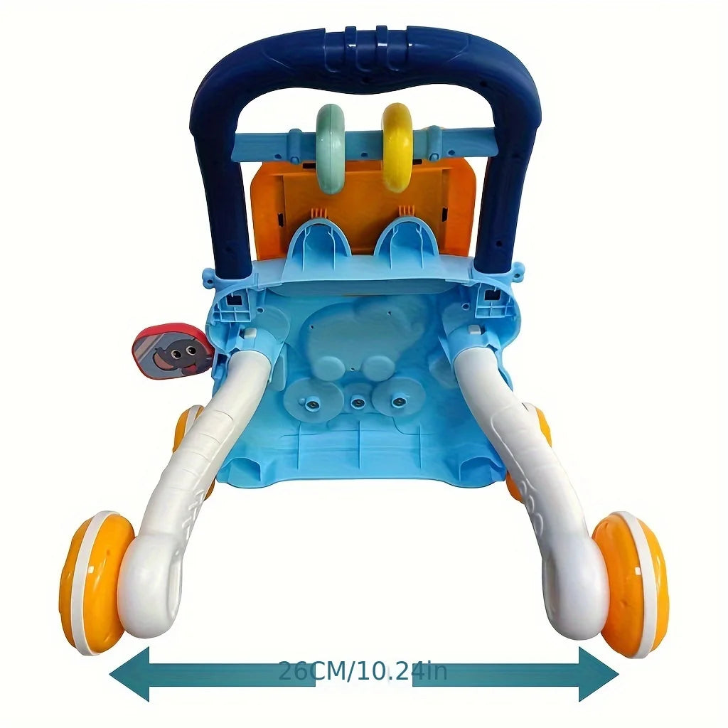 Baby Walker Trolley Early Educational Learning Walking Pushing Wheel Activity Musical Drag Car Toy For Infant 0 12 Months Gift
