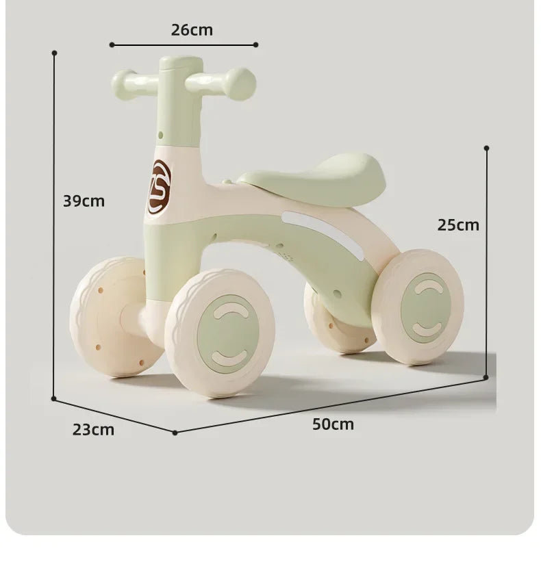 Riding Toy Balance Bike Silent Glider Learning Walker Children's Training Riding Belt Safety Wheel Indoor Outdoor Birthday Gift