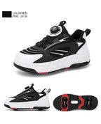 Detachable Wheel Roller Skate Shoes Children's Speed Roller Skates Boys' Sports Racing Sneaker with 2 Wheels Ice Skating Shoes