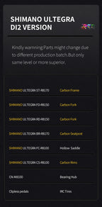 SAVA  Full Carbon Fiber electronic shifting Road Bike with SHIMAN0 ULTEGRA 8170 Di2 Race Class Road Bike 7.2kg