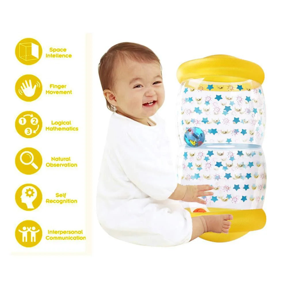 Baby Crawling Roller Inflatable Toy With Bell Learning To Walk Walker Activity Early Education Toy