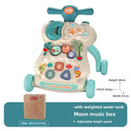 Multifunctional Baby Stroller & Walker - Foldable Portable Hand-Slide Learning Toy with Anti-Tip Design with Music & LED Lights