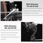 SAVA F20 Carbon Fiber Road Bike, Equipped with 105 R7120 24-Speed Groupset and Hydraulic Disc Brakes Adult Race Bike