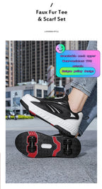 Double Row 4-Wheel Skates Roller Shoes with Wheels Dual-Purpose Roller Sneakers