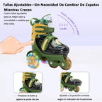 Kids Roller Skates Beginners Three-Point Roller Skates with Light up Wheels Adjustable Safety Assist Roller Skating Shoes