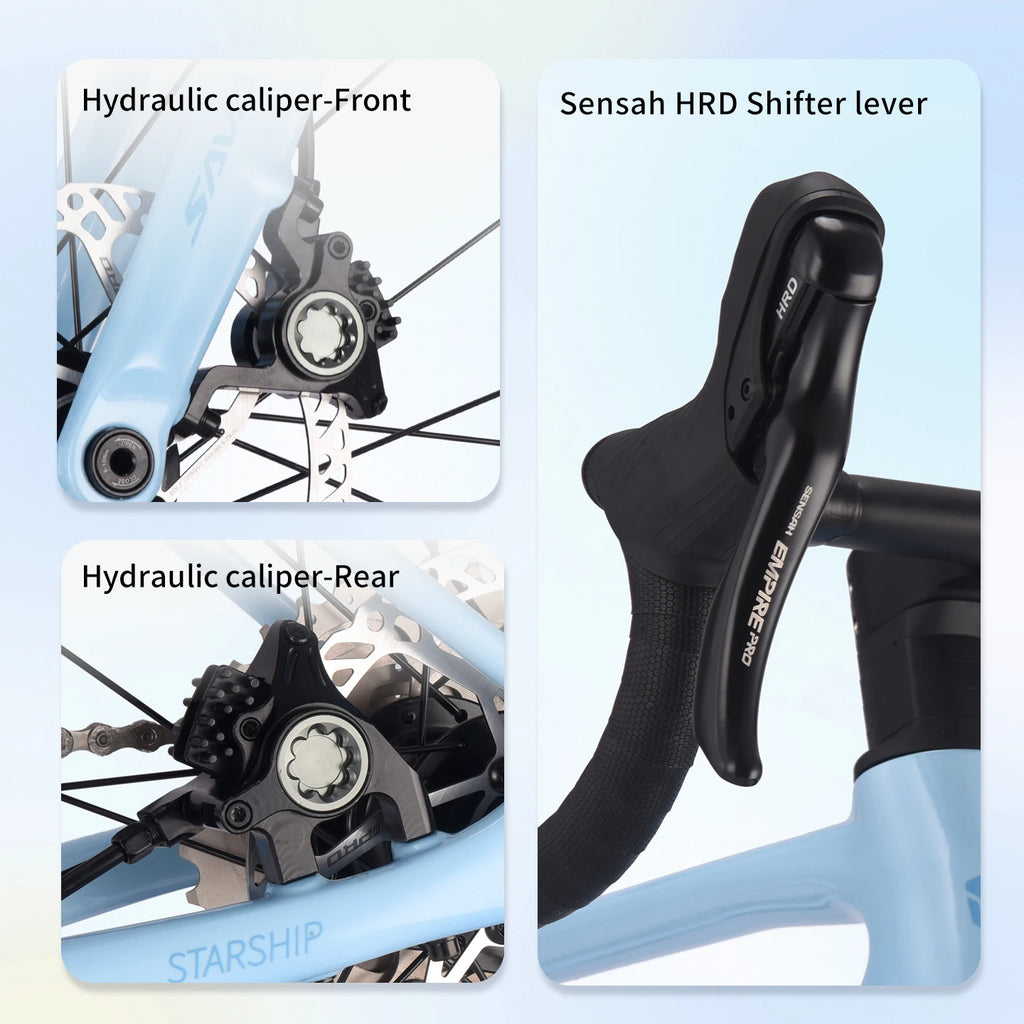 SAVA NEW STAR SHIP Carbon Road Bike, Adult Racing Bike, Equipped With Shimano 105 R7100, 24-Speed Hydraulic oil Brakes