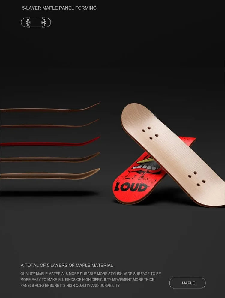 Lightweight Finger Skateboard with 5-ply Maple Deck and Bearing Wheels Toys for Boys