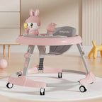 7-speed Adjustable Music Multifunctional Anti Rollover Foldable Walker for Babies Aged 6-18 Months Regular Wheel Plate Style