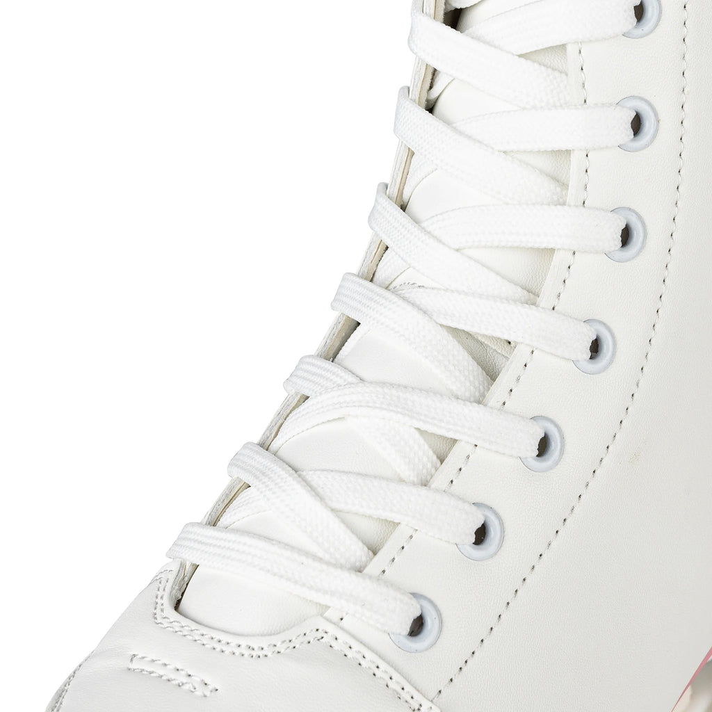 size 32-40 White Roller Skates for Women PU Leather Sneakers Flash Wheels Shoes for Beginners Teens for Woman Girls Boys Adult