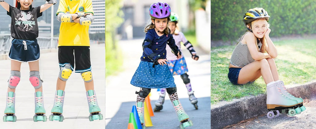 size 32 -41 Leather Double Row Roller Skates Inline Skate Shoes 4 Wheels Sneakers Women Men Adults Outdoor Sports Ice Skating