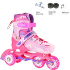 the Skating Shoes Children Beginners Baby Double Row Four-Wheel Boys Girls Roller Kids Skates