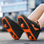 New Boys' 2 Wheel Dual-use Luminous Roller Skates For Boys And Girls Students Outdoor Wheeled Sports Shoes