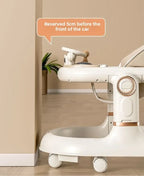 New 4-in-1 Multifunctional Baby Walker Anti-Bow Legs Anti-Tip Design 360° Swivel Silent Wheels Suitable 6-18 Months Solid Color