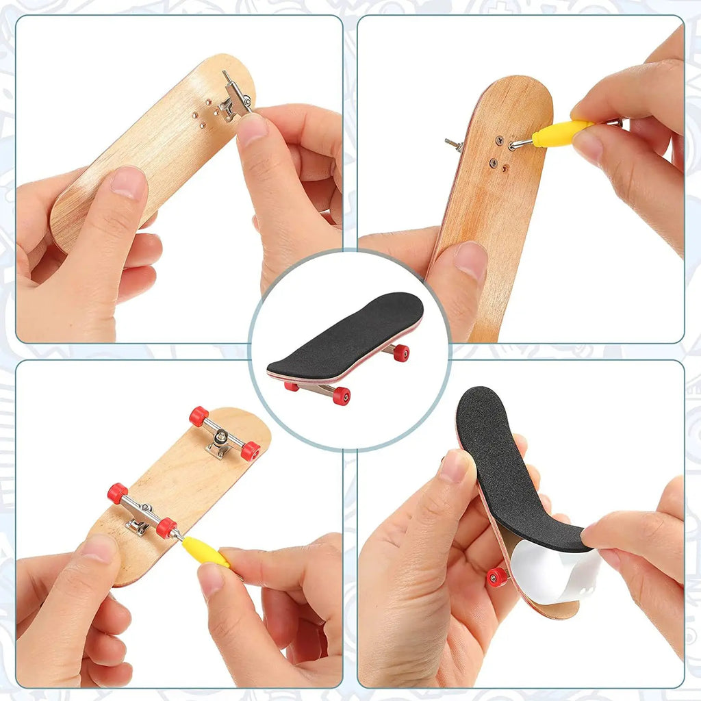 Puzzle Toy Finger Skateboard Maple Wood Fingerboard Hobbies Novelty Anti Stress Sensory Toys For Boy Mini Funny Cute Skate Gift