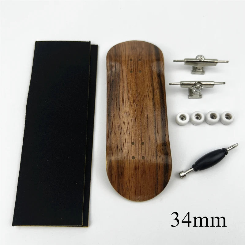 34mm 32mm Maple Wooden Fingerboard Complete Finger Skateboard with Truck and Wheels