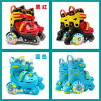 Children Skates High Elastic PU Double-row Roller Skates For Age 2-8 Kids Skating Shoes Adjustable Size