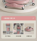 Baby Walker 7-speed Adjustable Music Multi-function Anti-O-leg Anti-rollover Folding Baby Walker for 6-18 Months