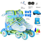 the Skating Shoes Children Beginners Baby Double Row Four-Wheel Boys Girls Roller Kids Skates