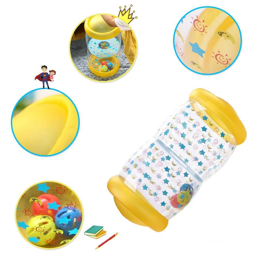 Baby Crawling Roller Inflatable Toy With Bell Learning To Walk Walker Activity Early Education Toy
