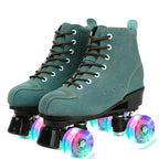 Pink Purple Blue Women Double Row Roller Skates Leather Breathable 4 wheel Sliding Skating Rollers sneakers size 31 32 33 34 35
