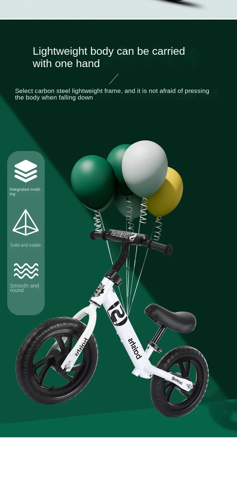 New Detachable Children's Balance Bike Pedalless Bike 2 To 6 Years Old Child Scooter 12-inch Sliding Balance Bike Flash Wheel