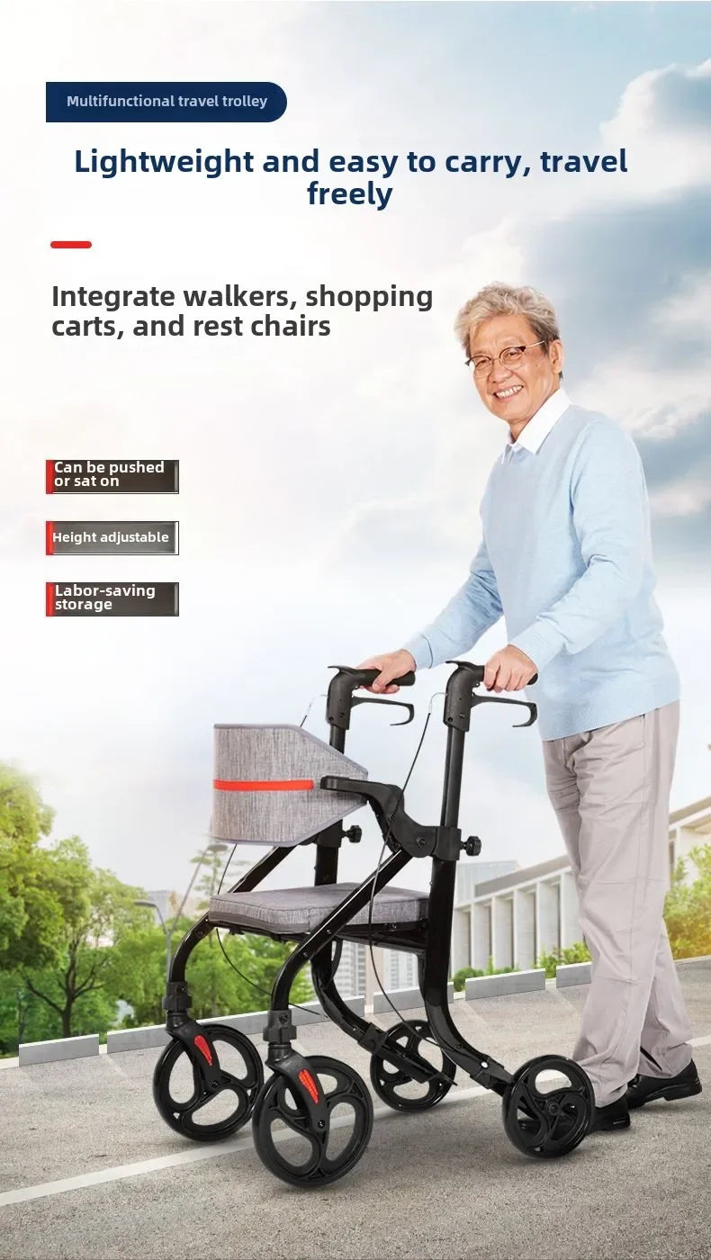 Wheelchair walker special assisted walking for the elderly, rehabilitation walking car, elderly people can push or sit