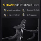 SAVA F20 Carbon Fiber Road Bike, Equipped with 105 R7120 24-Speed Groupset and Hydraulic Disc Brakes Adult Race Bike