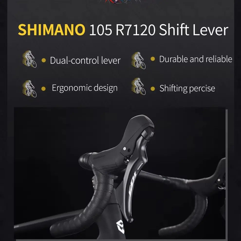 SAVA F20 Carbon Fiber Road Bike, Equipped with 105 R7120 24-Speed Groupset and Hydraulic Disc Brakes Adult Race Bike