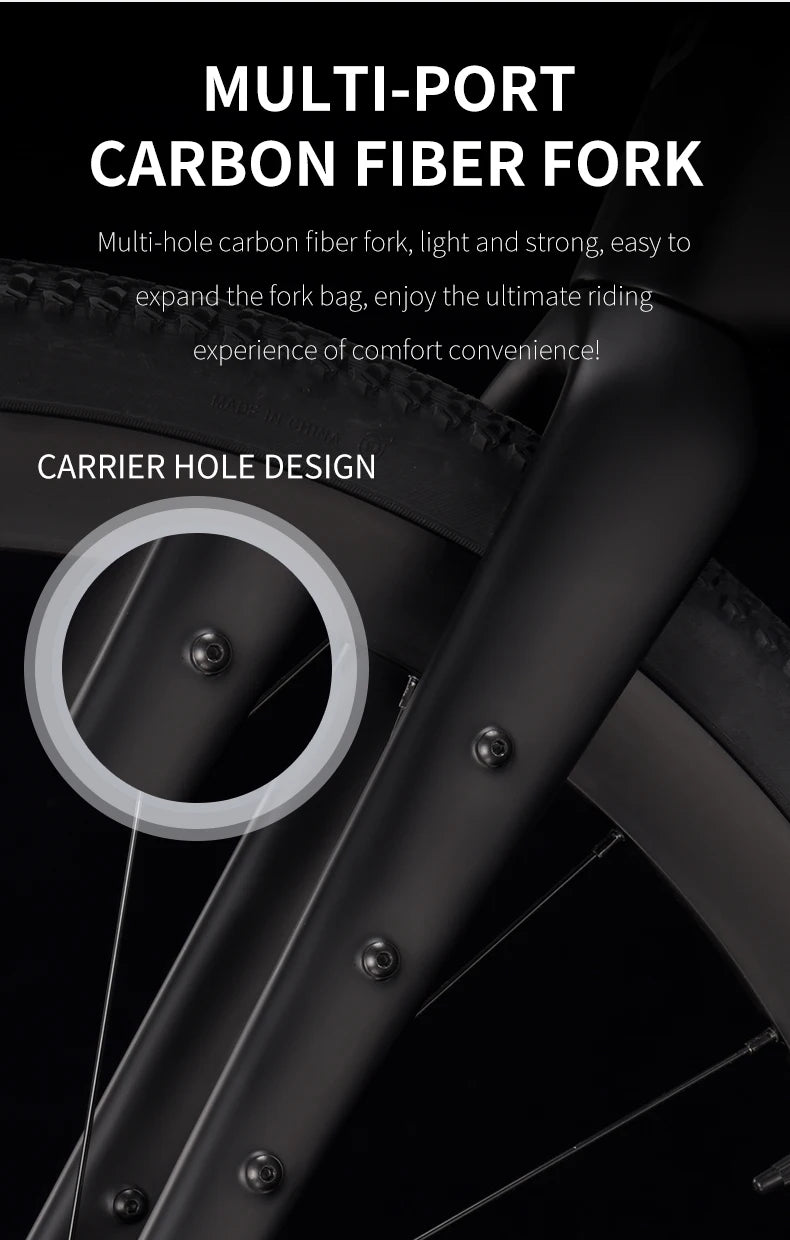 SAVA SF6 Carbon Fiber Gravel Road Bike All Terrain Suitable Off-Road Flat Handlebar Road Bicycle Oil Disc Bicycle Race Bike