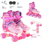 the Skating Shoes Children Beginners Baby Double Row Four-Wheel Boys Girls Roller Kids Skates