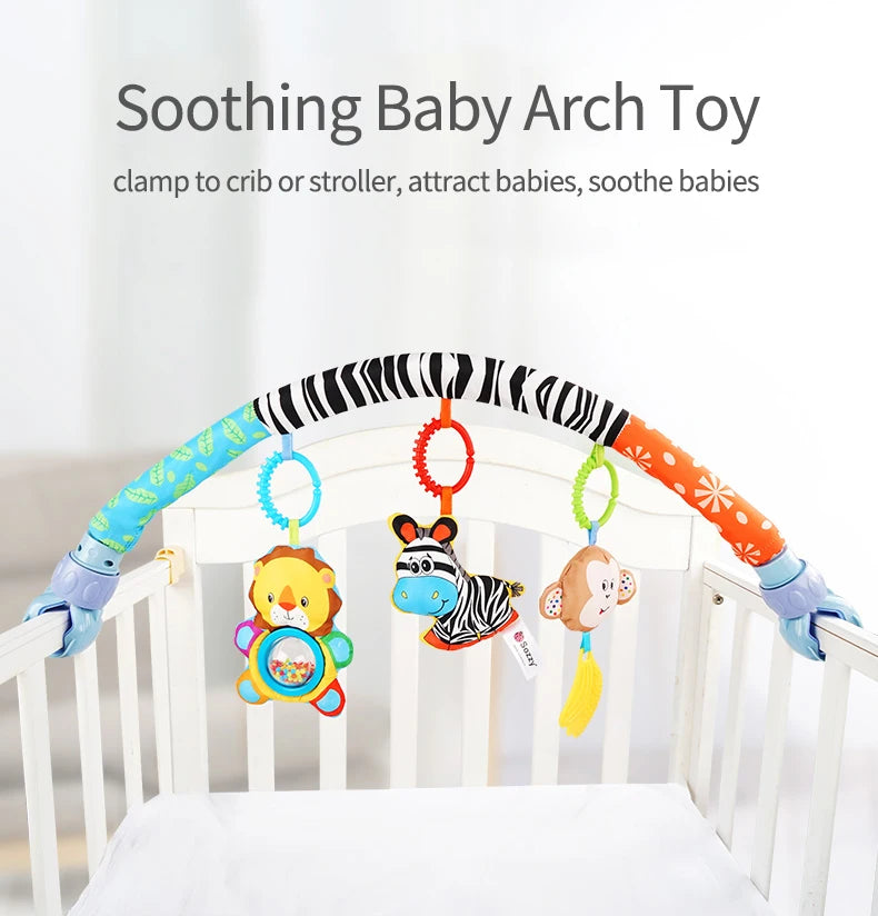 Baby Stroller Arch Mobile Adjustable Musical Cirb Mobile Toys  Versatile Activity Toy Bar for Baby Bouncer Infant Car Seat Toys