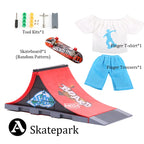 DIY Finger Skatepark 6-in-1 Set Professional Tech Practice Deck Platform Stunt Finger Skateboard Assemble Ramp Park Kits Toys