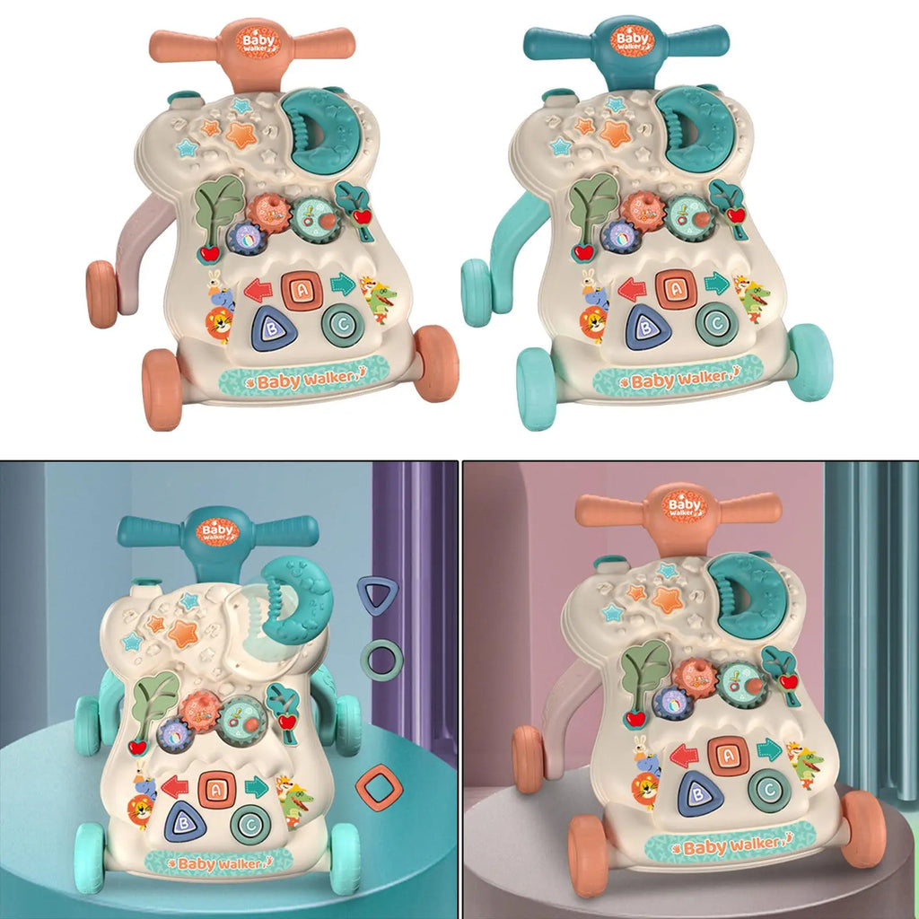 Baby Walker Kids Sit to Stand Up Learning Walker Musical Activity Toy for Enhance Walking Skills Coordination with Melodies