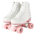 size 32-40 White Roller Skates for Women PU Leather Sneakers Flash Wheels Shoes for Beginners Teens for Woman Girls Boys Adult