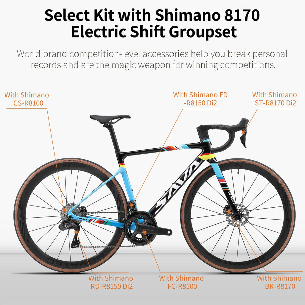 SAVA  Full Carbon Fiber electronic shifting Road Bike with SHIMAN0 ULTEGRA 8170 Di2 Race Class Road Bike 7.2kg