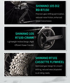 SAVA SLR7 High-End Full Carbon Fiber Road Bike with SHIMAN0 7170 DI2 Kit Competition-Class Road Bike Race Bike